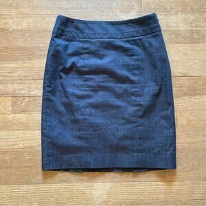 Loft lined knee length gray pencil skirt size 2P b27